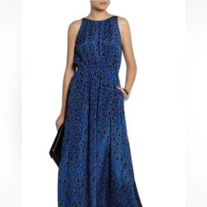 Sea New York Blue Black Patterned Maxi Dress